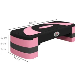 HOMCOM Steppbrett rosa Kunststoff B/H/L: ca. 31x20x80 cm