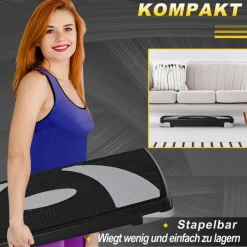 HOMCOM Steppbrett schwarz Kunststoff B/H/L: ca. 31x20x80 cm