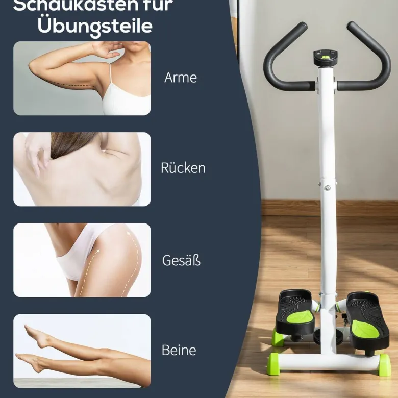 HOMCOM Steppmaschine grün Stahl B/H/L: ca. 44x108x55 cm