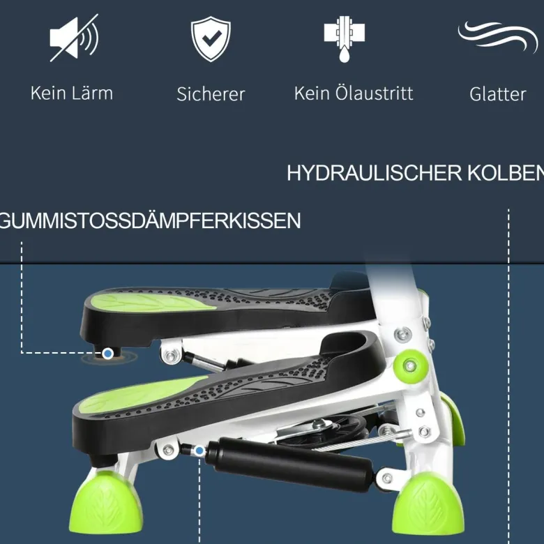 HOMCOM Steppmaschine grün Stahl B/H/L: ca. 44x108x55 cm