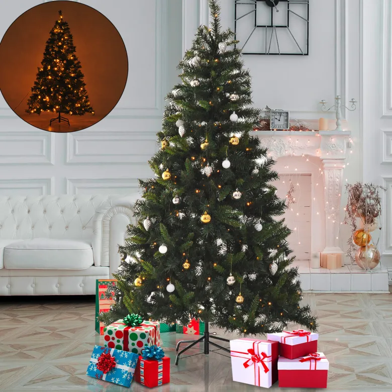 HOMCOM Tannenbaum grün Metall H/D: ca. 180x112 cm
