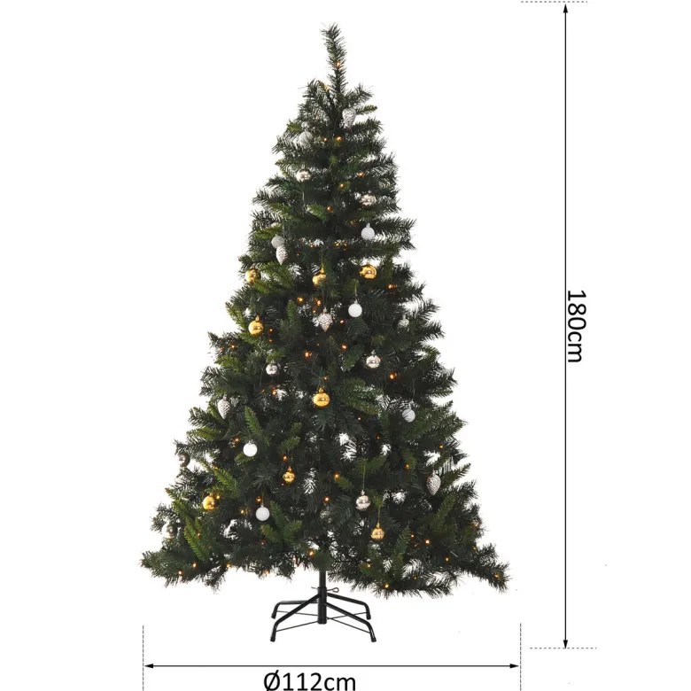 HOMCOM Tannenbaum grün Metall H/D: ca. 180x112 cm