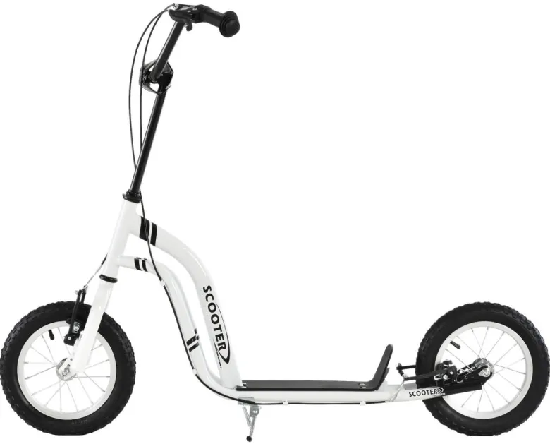 HOMCOM Tretroller weiß B/H/L: ca. 58x85x120 cm