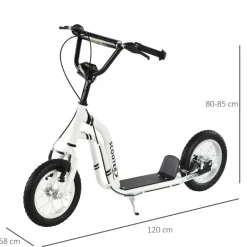 HOMCOM Tretroller weiß B/H/L: ca. 58x85x120 cm