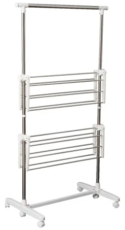HOMCOM Turmwäscheständer silber Edelstahl H/T/L: ca. 154x62x136 cm