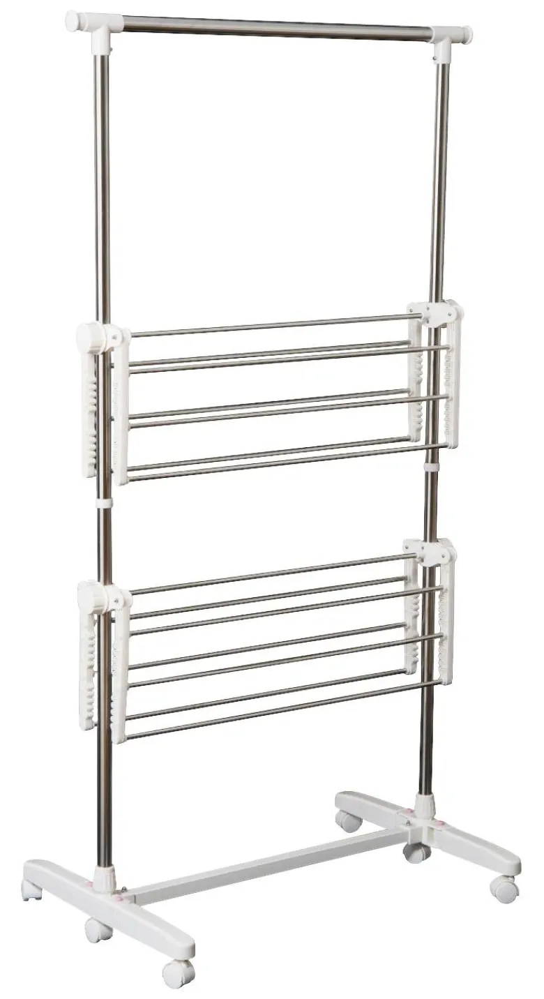 HOMCOM Turmwäscheständer silber Edelstahl H/T/L: ca. 154x62x136 cm