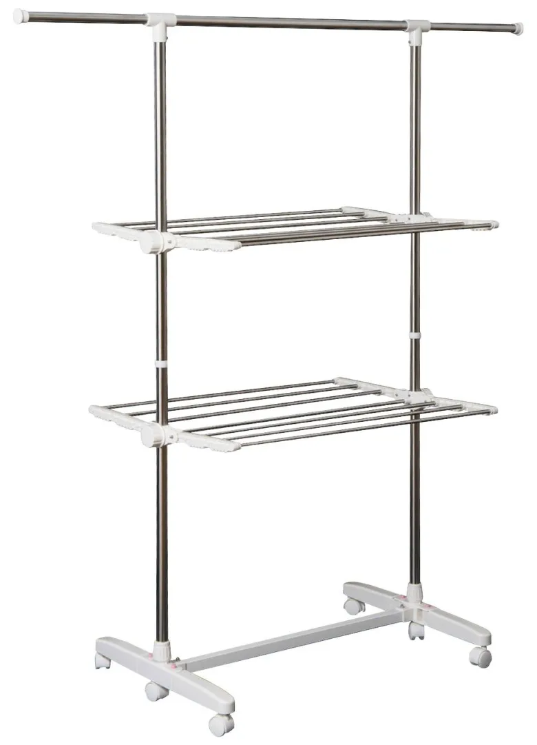 HOMCOM Turmwäscheständer silber Edelstahl H/T/L: ca. 154x62x136 cm