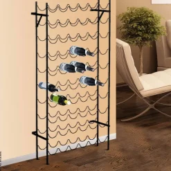 HOMCOM Weinregal schwarz Metall B/H/T: ca. 63x118x20,5 cm