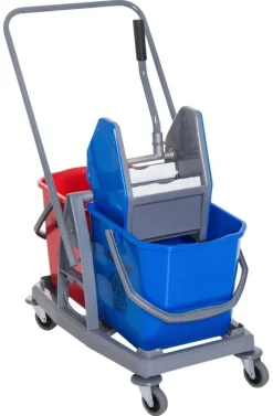 HOMCOM Wischwagen blau Metall B/H/T: ca. 45x92x45 cm