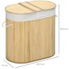 HOMCOM Wäschekorb natur Polypropylen B/H/L: ca. 37x62,5x60,5 cm