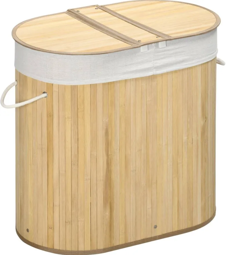 HOMCOM Wäschekorb natur Polypropylen B/H/L: ca. 37x62,5x60,5 cm
