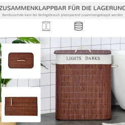 HOMCOM Wäschekorb weiß B/H/L: ca. 32x52x63 cm
