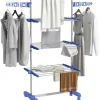HOMCOM Wäscheständer blau Polypropylen B/H/L: ca. 55x142x172 cm