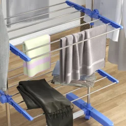 HOMCOM Wäscheständer blau Polypropylen B/H/L: ca. 55x142x172 cm