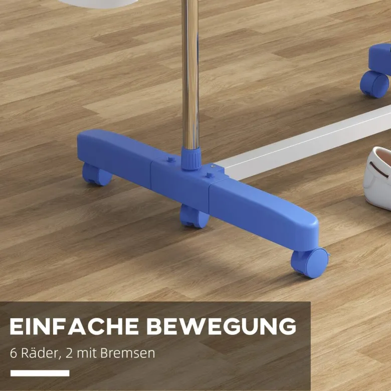 HOMCOM Wäscheständer blau Polypropylen B/H/L: ca. 55x142x172 cm