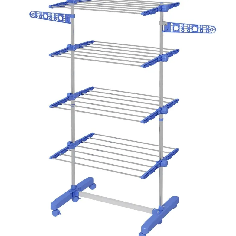 HOMCOM Wäscheständer blau Polypropylen B/H/L: ca. 55x142x172 cm