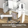 HOMCOM Wäscheständer grau Edelstahl B/H/L: ca. 55x142x172 cm