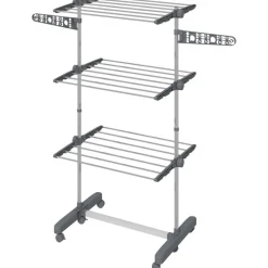 HOMCOM Wäscheständer grau Edelstahl B/H/L: ca. 55x142x152 cm