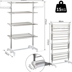 HOMCOM Wäscheständer silber