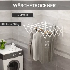 HOMCOM Wäscheständer weiß Eisen B/H/L: ca. 60x63,5x20 cm