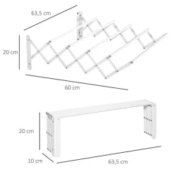 HOMCOM Wäscheständer weiß Eisen B/H/L: ca. 60x63,5x20 cm