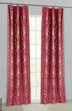 Home Essential Verdunklungsvorhang Roses rot B/L: ca. 140x245 cm
