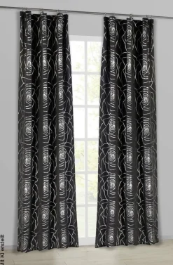 Home Essential Verdunklungsvorhang Roses schwarz B/L: ca. 140x245 cm