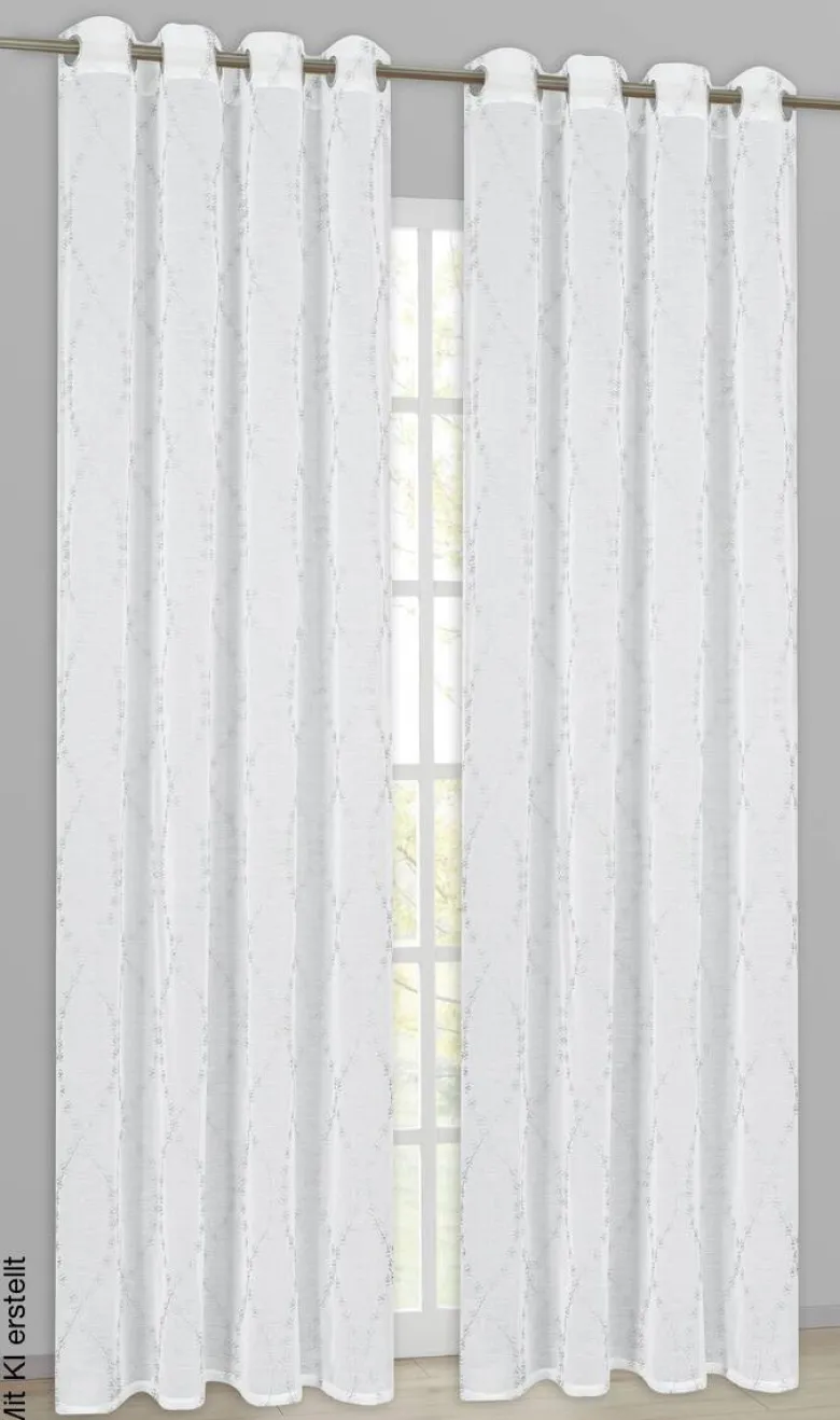 home Topline Ösenvorhang Nora silber B/L: ca. 135x245 cm