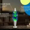 HWH LED-Lavalampe blau gelb Glas Aluminium H/D: ca. 34x62 cm