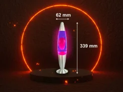 HWH LED-Lavalampe lila pink Aluminium Glas H/D: ca. 34x62 cm