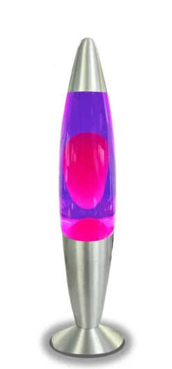 HWH LED-Lavalampe lila pink Aluminium Glas H/D: ca. 34x62 cm
