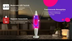 HWH LED-Lavalampe lila pink Aluminium Glas H/D: ca. 34x62 cm