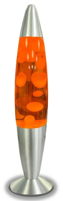 HWH LED-Lavalampe orange Aluminium Glas H/D: ca. 40x7,4 cm