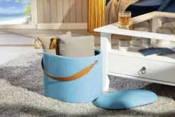 Inter Link Hocker Dilia hellblau MDF B/H/T: ca. 42x36x30 cm