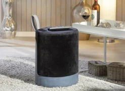 Inter Link Hocker Osame schwarz blau MDF Samtoptik B/H/T: ca. 38x43x33 cm