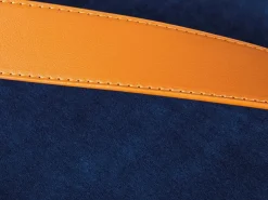 Inter Link Hocker Papua blau MDF Samtoptik B/H/T: ca. 35x45x35 cm