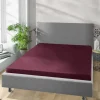 Jersey Spannbetttuch aubergine Baumwolle B/H/L: ca. 150x28x200 cm