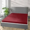 Jersey Spannbetttuch bordeaux Baumwolle B/H/L: ca. 150x28x200 cm