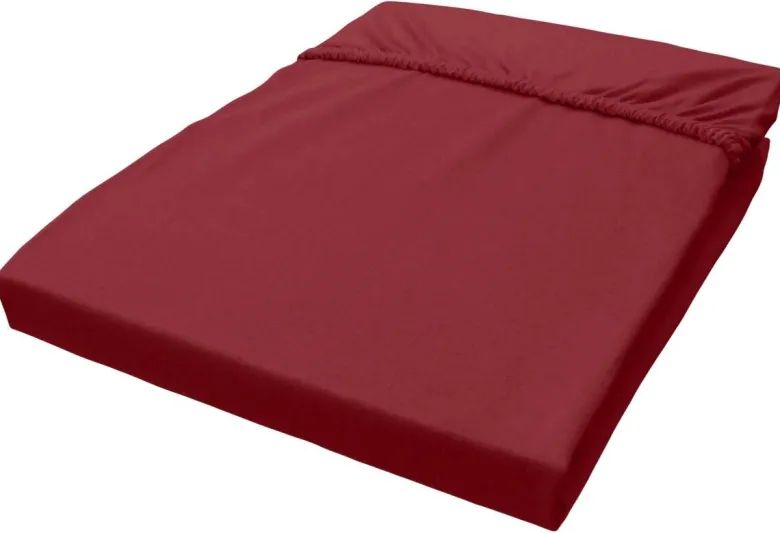 Jersey Spannbetttuch bordeaux Baumwolle B/H/L: ca. 150x28x200 cm