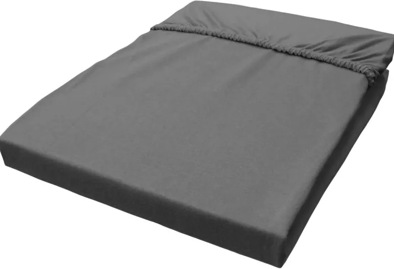 Jersey Spannbetttuch Graphit Baumwolle B/H/L: ca. 100x28x200 cm