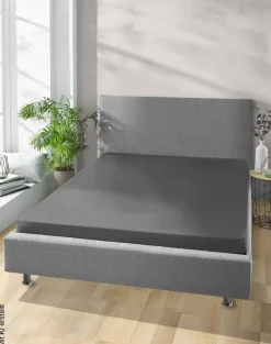 Jersey Spannbetttuch Graphit Baumwolle B/H/L: ca. 100x28x200 cm