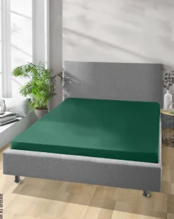 Jersey Spannbetttuch petrol Baumwolle B/H/L: ca. 100x28x200 cm