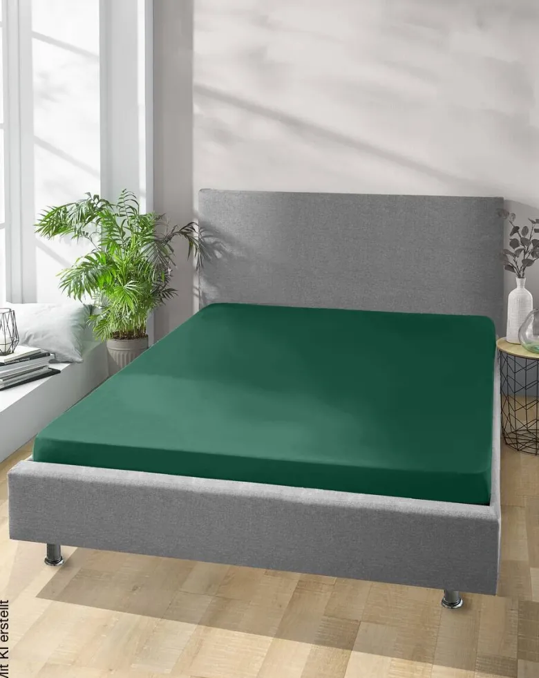 Jersey Spannbetttuch petrol Baumwolle B/H/L: ca. 150x28x200 cm