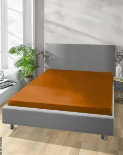 Jersey Spannbetttuch rost Baumwolle B/H/L: ca. 180x28x200 cm