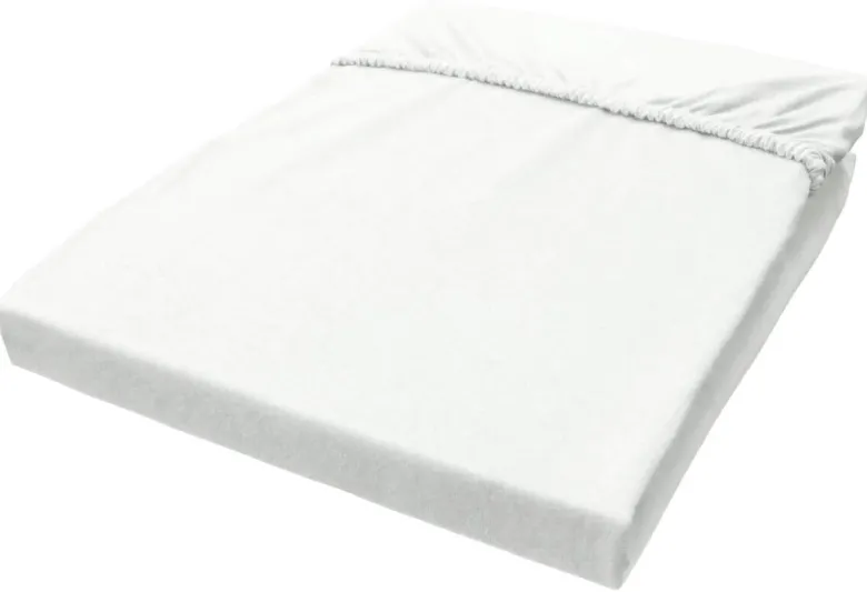Jersey Spannbetttuch weiß Baumwolle B/H/L: ca. 150x28x200 cm