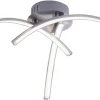 Just Light Deckenleuchte 15341-55 stahlfarbig Alu Eisen Kunststoff H/D: ca. 14x40 cm