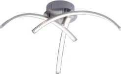 Just Light Deckenleuchte 15341-55 stahlfarbig Alu Eisen Kunststoff H/D: ca. 14x40 cm