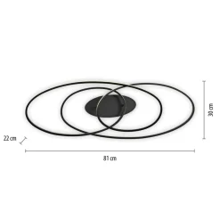 Just Light LED-Deckenleuchte Lumaca schwarz B/H/L: ca. 30,5x22,5x81 cm