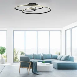 Just Light LED-Deckenleuchte Lumaca schwarz B/H/L: ca. 30,5x22,5x81 cm