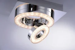 Just Light LED-Deckenleuchte 2-flg. Tim Chrom Metall Acryl B/H/L: ca. 17x13x17 cm 1 Brennstellen